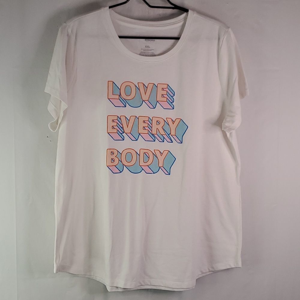 NWT Sonoma Women's Short Sleeve T-Shirt LOVE Every Body Sz XXL